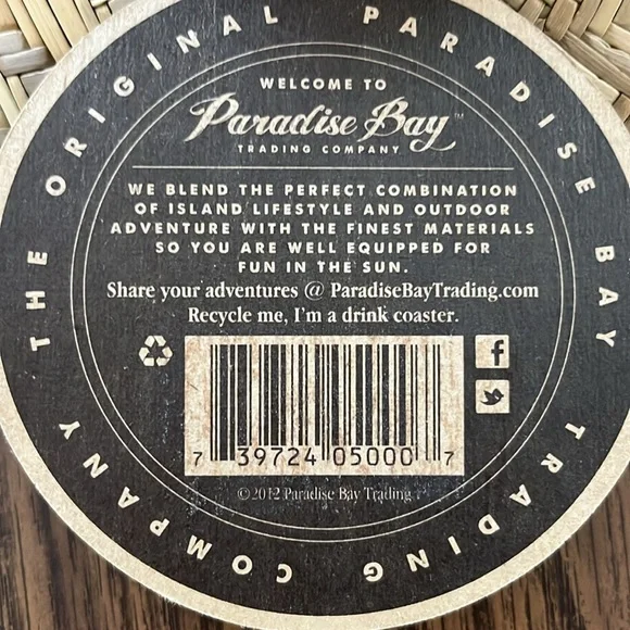 Paradise Bay 100% natural straw hat with cord. - Picture 6 of 6